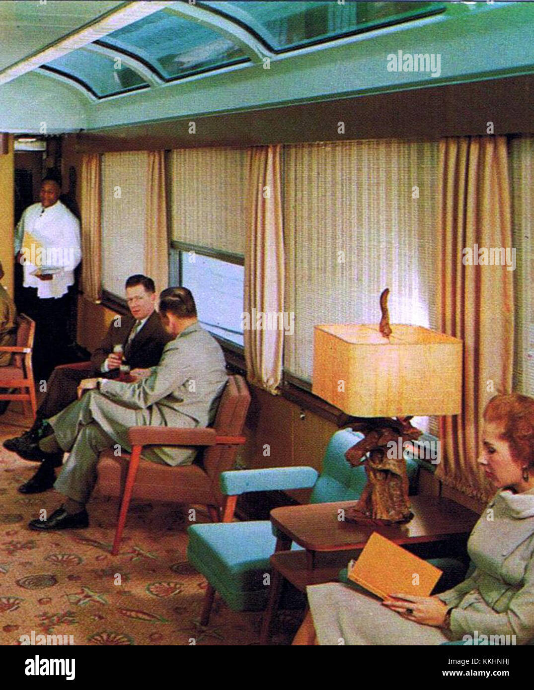 Seaboard Railroad Sun Lounge carte postale coupée Banque D'Images