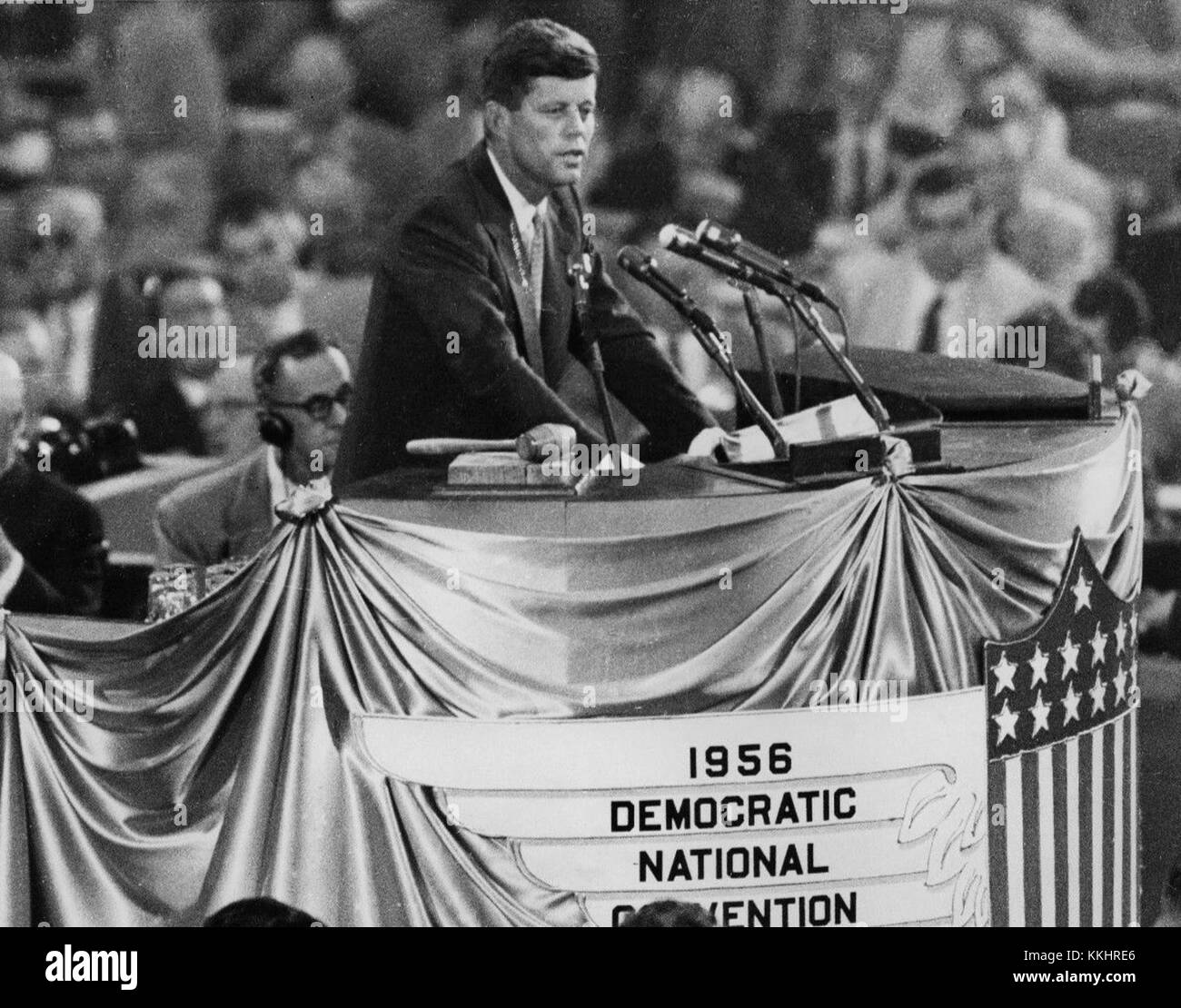 John F. Kennedy nomme Adlai Stevenson 1956 Banque D'Images