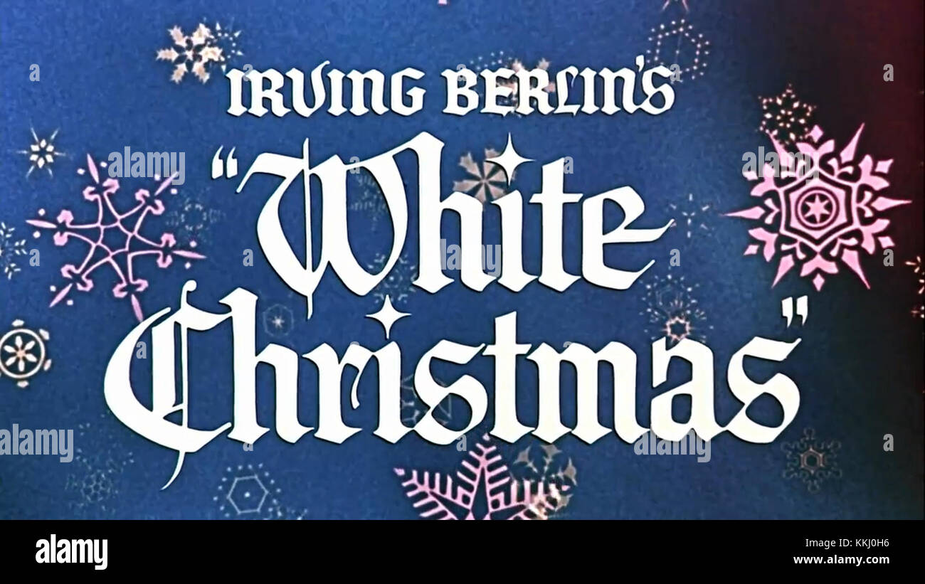 La bande-annonce du film « Noël blanc » de 1954 présente des scènes du célèbre film des fêtes. Le cadre de titre présente la comédie musicale avec ses images classiques des thèmes de Noël. Banque D'Images