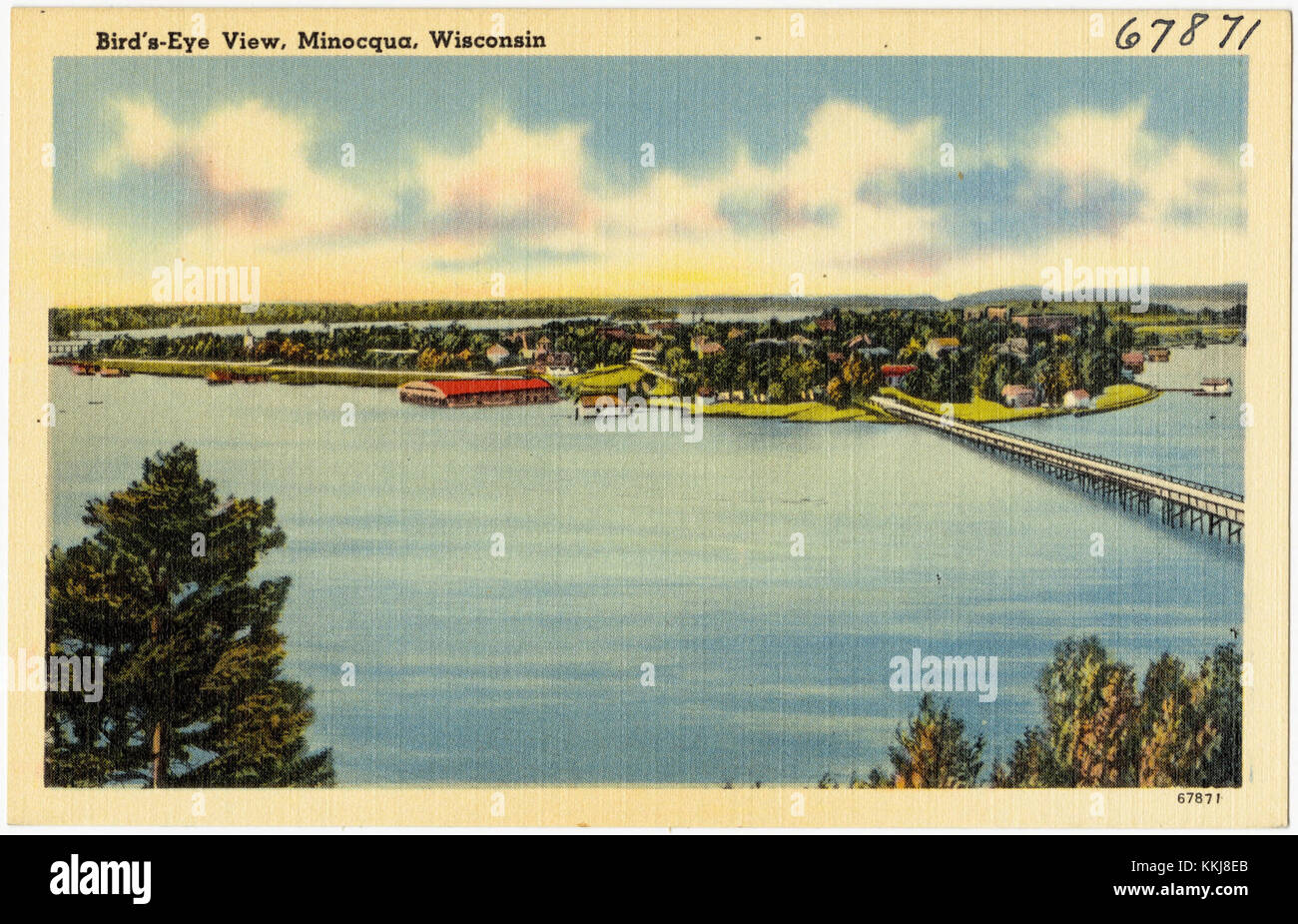 Vue plongeante, Minocqua, Wisconsin (67871) Banque D'Images