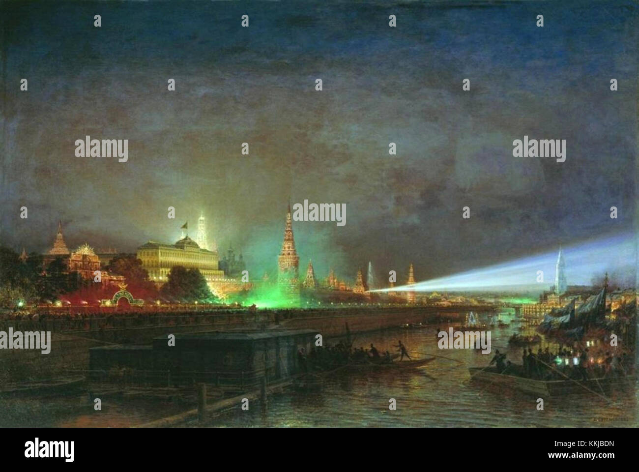 Illumination du Kremlin en 1883 par Alexey Bogolyubov Banque D'Images