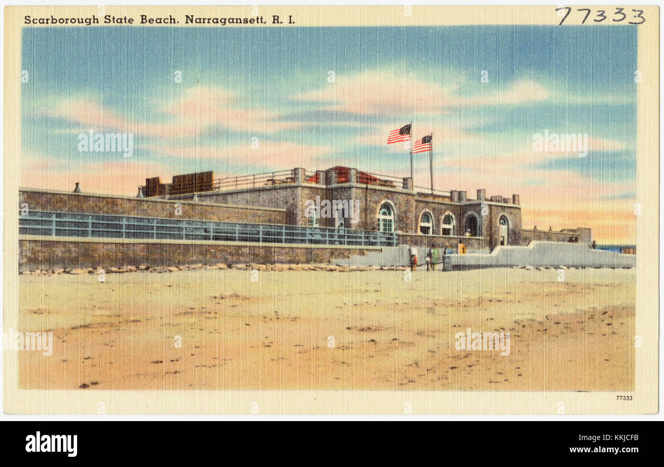 Scarborough State Beach à Narragansett, Rhode Island, est connue pour ses rives sablonneuses et ses eaux claires. La plage est un endroit populaire pour la baignade, les bains de soleil et d'autres activités balnéaires. Banque D'Images