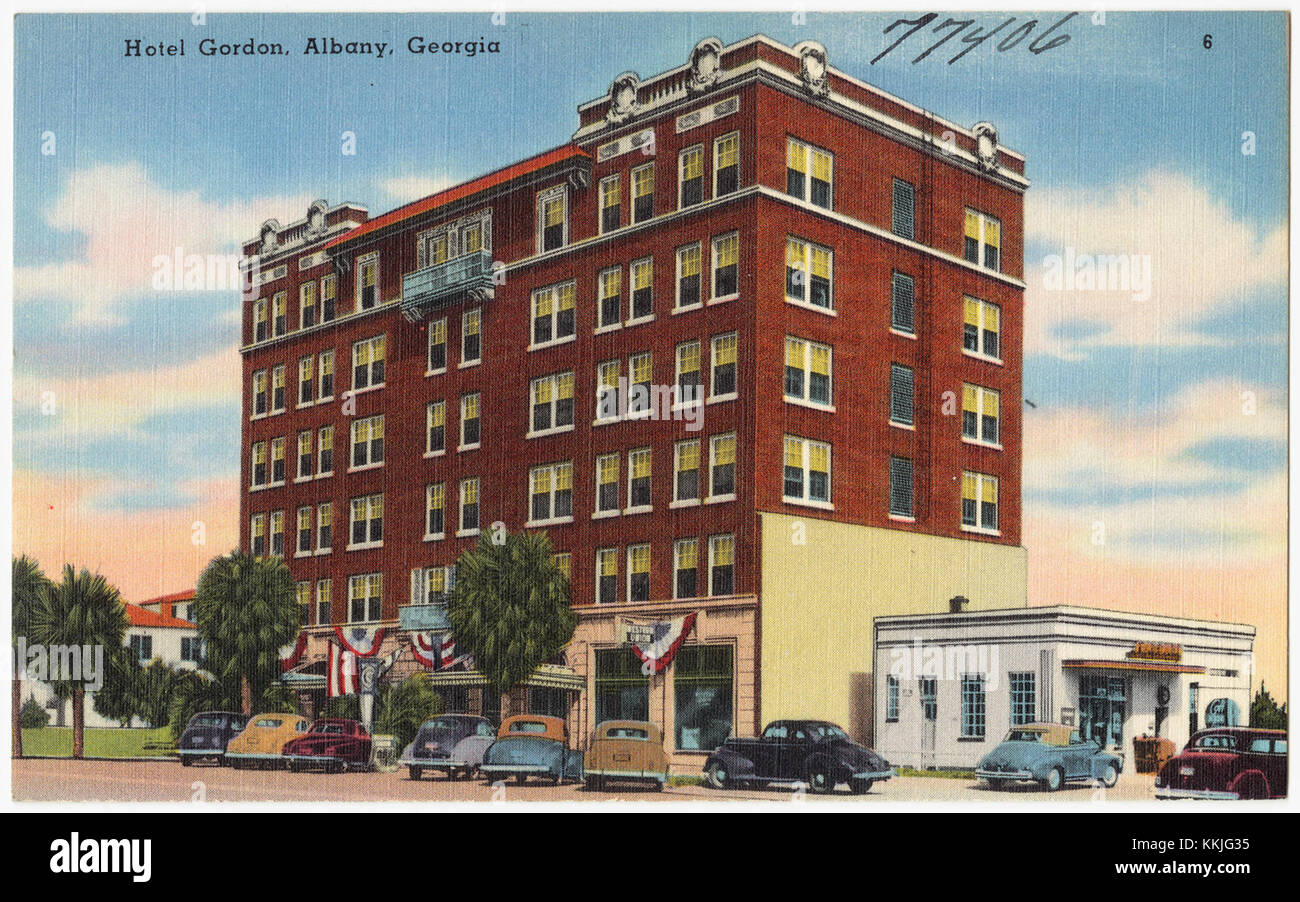 L'hôtel Gordon à Albany, en Géorgie, était un établissement remarquable dans la région. Connu pour son importance historique, il a été un élément clé du secteur hôtelier de la ville. Banque D'Images