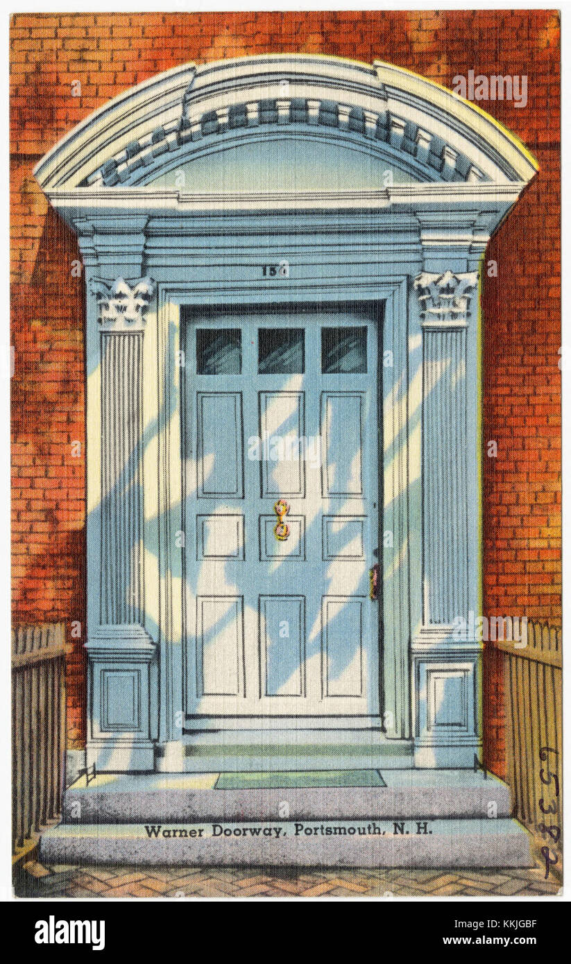 La porte Warner à Portsmouth, New Hampshire, est une caractéristique architecturale historique de la ville. Cette porte fait partie de la riche histoire coloniale et architecturale américaine de la ville. Banque D'Images