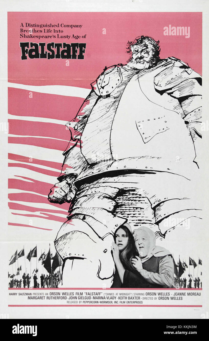 Une affiche de 1967 pour l'opéra Falstaff, présentant la représentation artistique du personnage et les éléments de design de la production. Banque D'Images