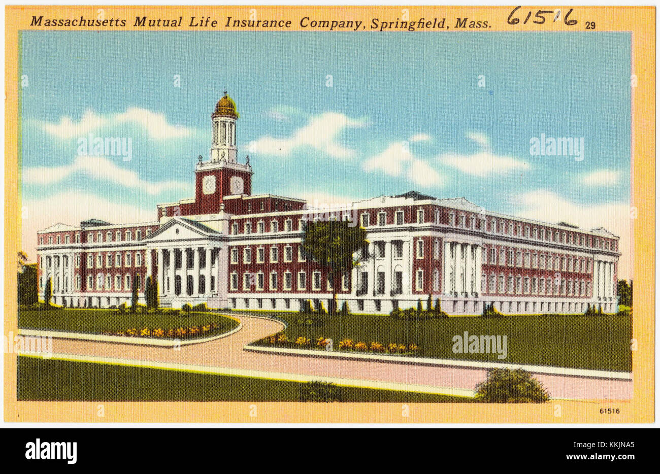 La Massachusetts Mutual Life Insurance Company, située à Springfield, Massachusetts, offre depuis longtemps des services financiers. Fondée en 1851, la société offre des assurances-vie, des régimes de retraite et d’autres produits financiers. Banque D'Images