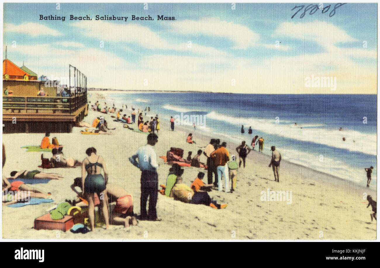 Salisbury Beach, situé dans le Massachusetts, est une destination populaire pour les amateurs de plage. Connue pour ses rives sablonneuses et ses activités récréatives, elle est une zone côtière offrant à la fois détente et loisirs aux visiteurs. Banque D'Images