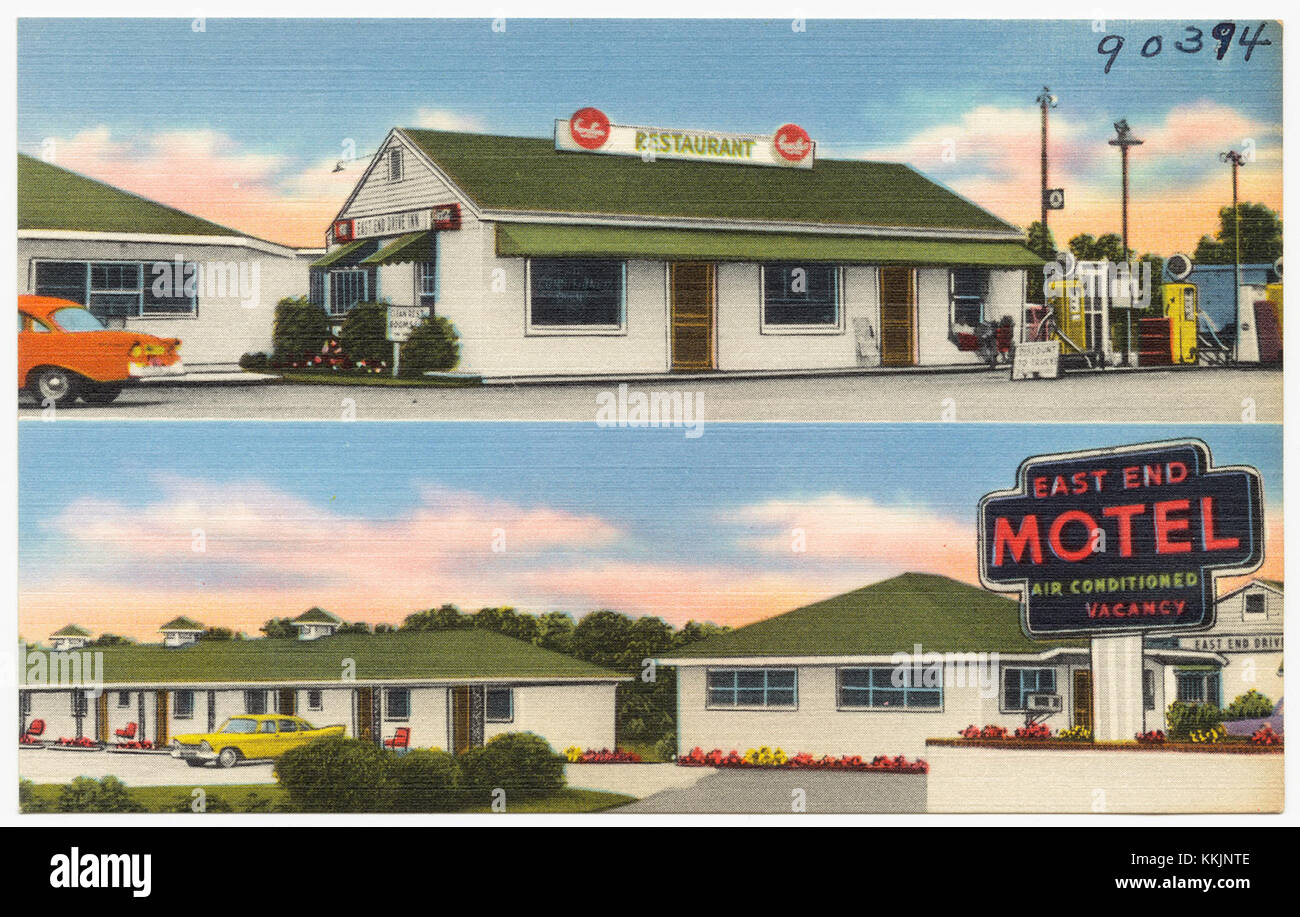 Le East End Motel & Restaurant est situé à la jonction des Highways 129, 441 et 278, à 1,5 kilomètre au nord de Madison, en Géorgie. C'est un établissement local offrant hébergement et repas aux voyageurs de la région. Banque D'Images