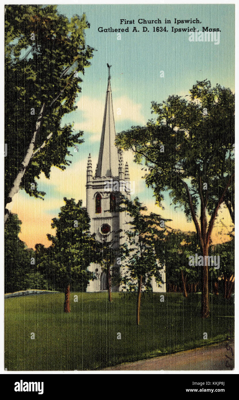 La première église à Ipswich, Massachusetts, a été réunie en 1634 A.D. C'est l'une des plus anciennes églises d'Amérique, avec une riche histoire de vie religieuse et communautaire. Banque D'Images