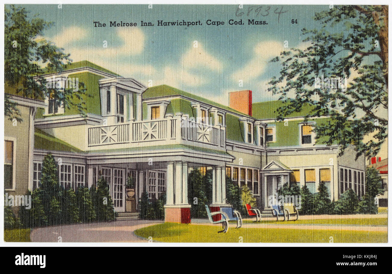 Le Melrose Inn est un bâtiment historique situé à Harwichport, Cape Cod, Massachusetts. Elle est connue pour son architecture coloniale et sa présence de longue date dans la région. Banque D'Images