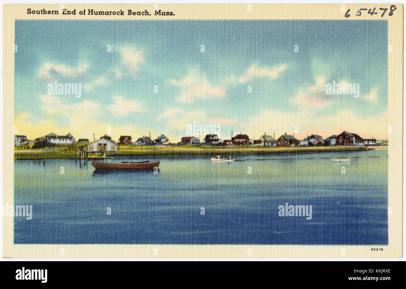 L'extrémité sud de Humarock Beach dans le Massachusetts, offrant une vue sur la côte et le paysage naturel voisin, un endroit populaire pour les amateurs de plage et les activités de plein air. Banque D'Images