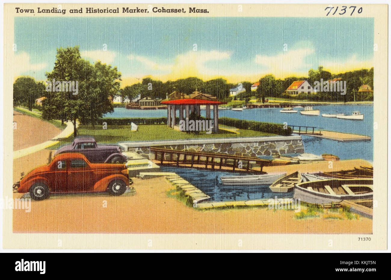 Ce monument historique à Cohasset, Massachusetts, marque un lieu important lié à l'histoire de la ville, soulignant probablement son rôle dans le commerce maritime et les débuts de l'histoire américaine. Banque D'Images