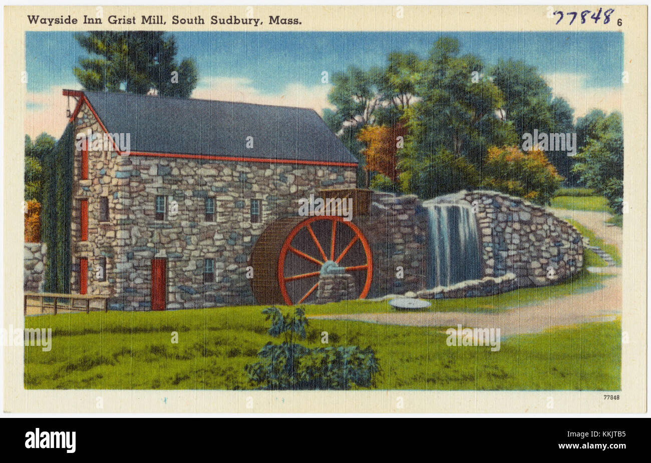 Le Wayside Inn, situé à South Sudbury, Massachusetts, dispose d'un grain historique mill. Fondée au XVIIIe siècle, elle est l'une des plus anciennes usines en exploitation aux États-Unis, offrant un aperçu de l'industrie et de l'agriculture de l'époque coloniale. Banque D'Images