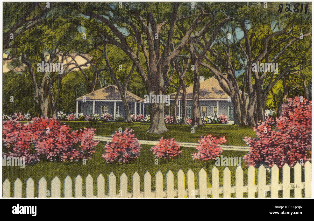 Fernando Gautier Homestead, l'antiquité à son meilleur, sur les rives ouest de la rivière de chant Pascagoula, Hwy. 90, Gautier, divers (8205116085) Banque D'Images