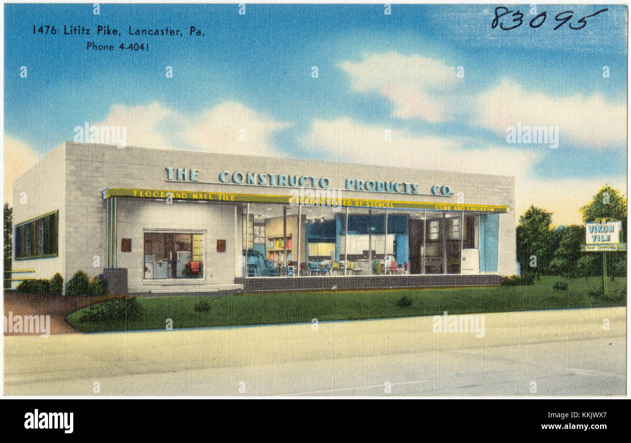 La société Constructo Products Co. Est une société située au 1476 Lititz Pike, Lancaster, Pennsylvanie, connue pour la fabrication et la distribution de divers produits industriels. Elle fait partie de l'économie régionale depuis plusieurs décennies. Banque D'Images
