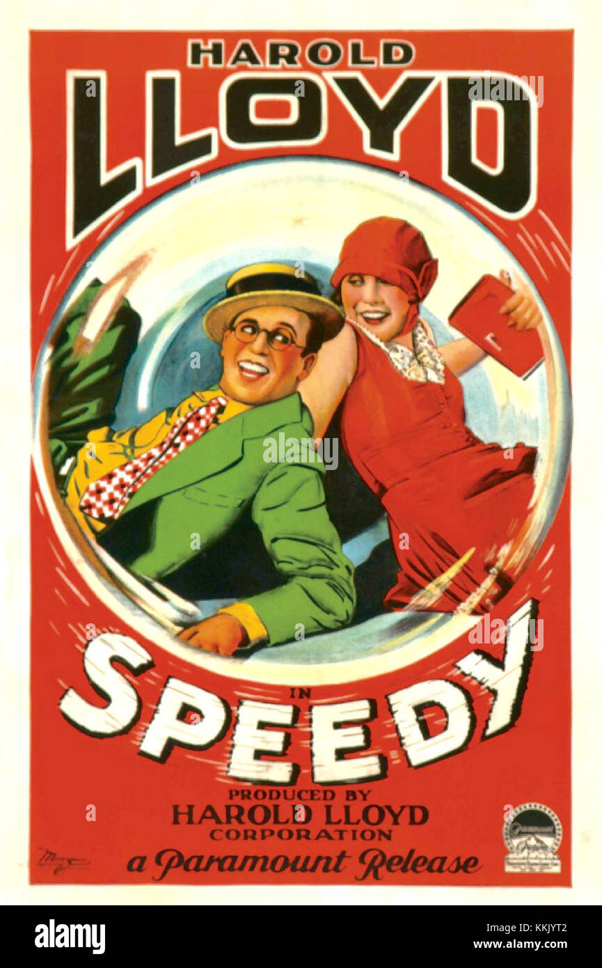 Une affiche représentant Speedy, un personnage du cinéma ou de l'animation, soulignant son importance culturelle et son rôle dans l'histoire du divertissement. Banque D'Images