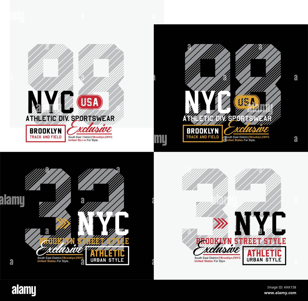 Définir le motif NYC pour l'impression sur les t-shirts, les étiquettes, les affiches et l'itc Illustration de Vecteur