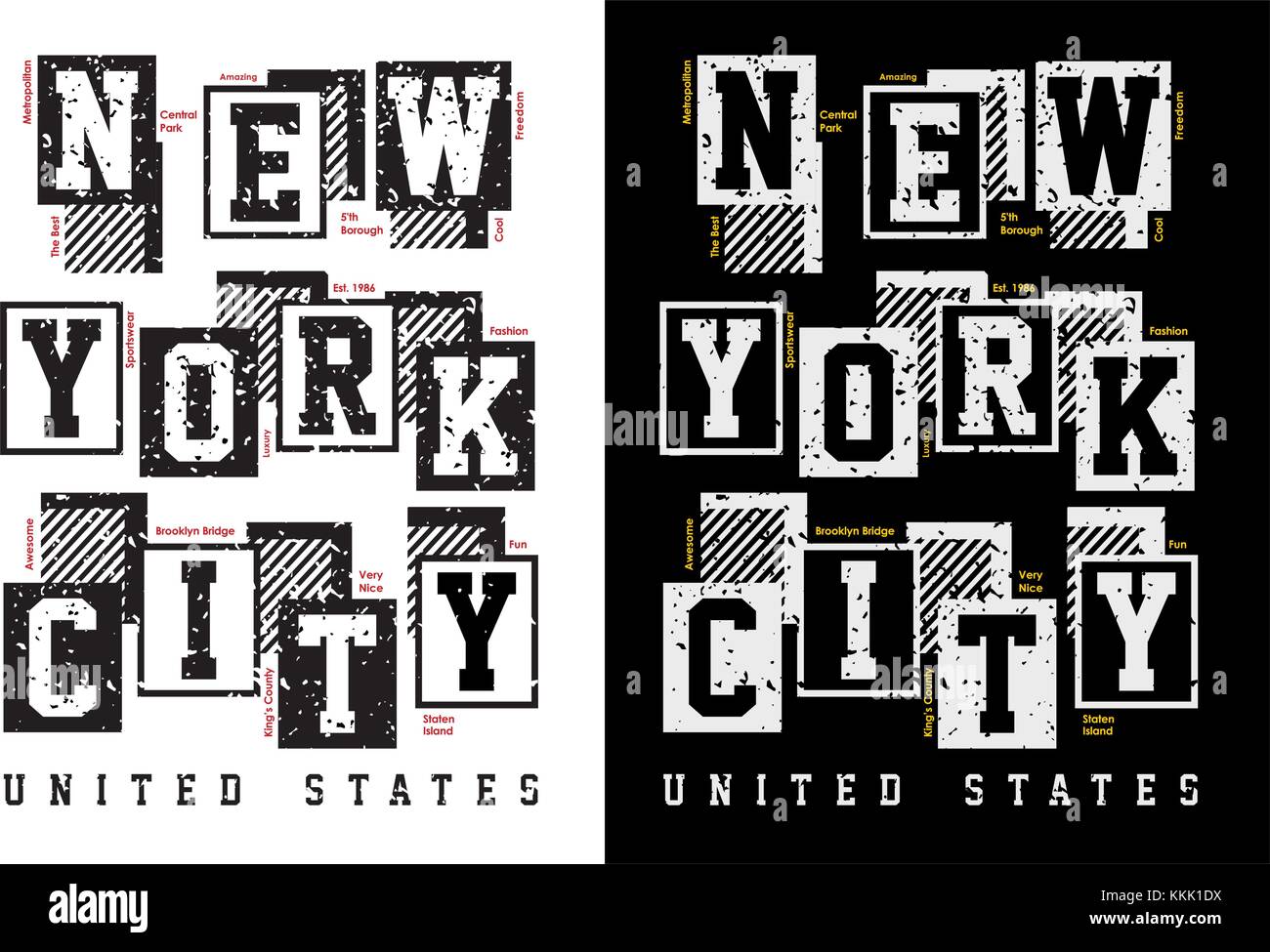 New york City design pour impression sur t-shirts, étiquettes, affiches et itc Illustration de Vecteur