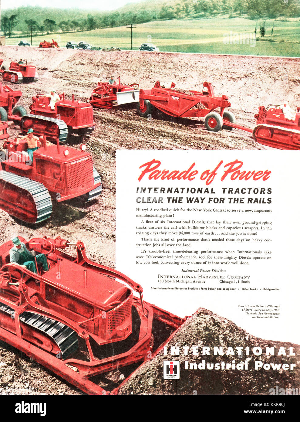 1947 International Harvester Company Magazine américain annonce Banque D'Images