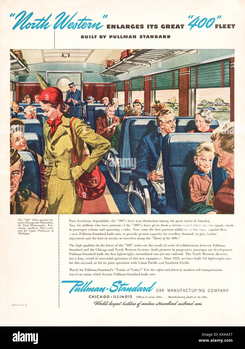 1946 Magazine américain Pullman Annonce Standard Banque D'Images
