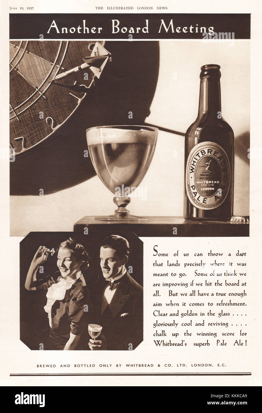 1936 Magazine BRITANNIQUE Whitbread Pale Ale de l'annonce Banque D'Images