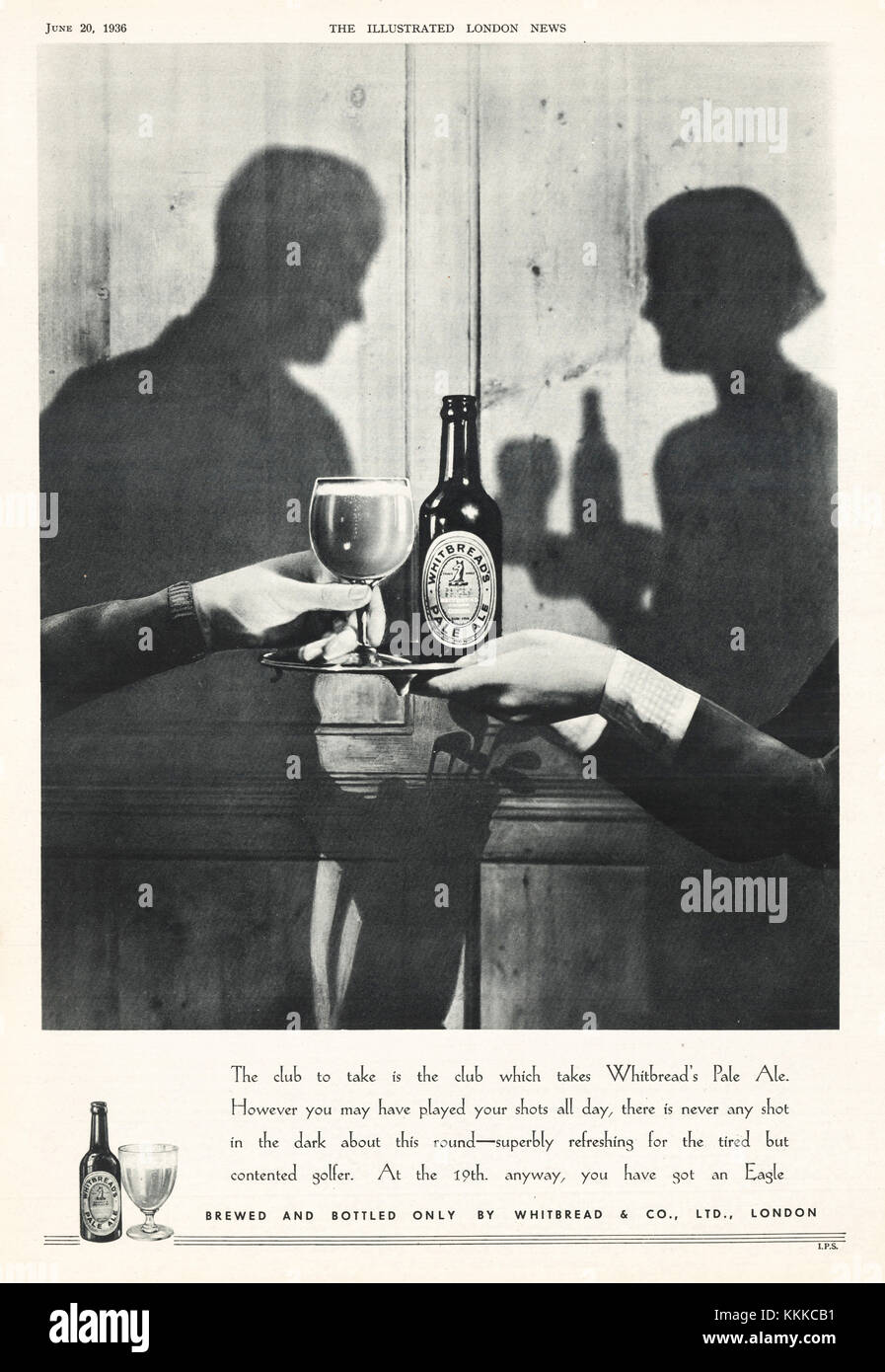 1936 Magazine BRITANNIQUE Whitbread Pale Ale de l'annonce Banque D'Images