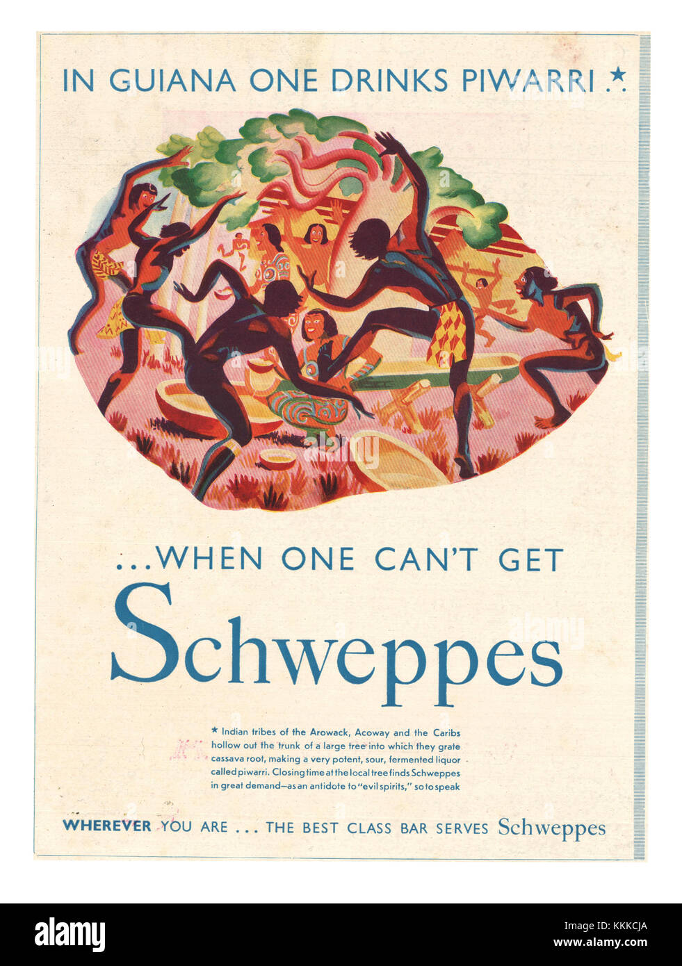 1938 Le magazine britannique boissons Schweppes Annonce Banque D'Images
