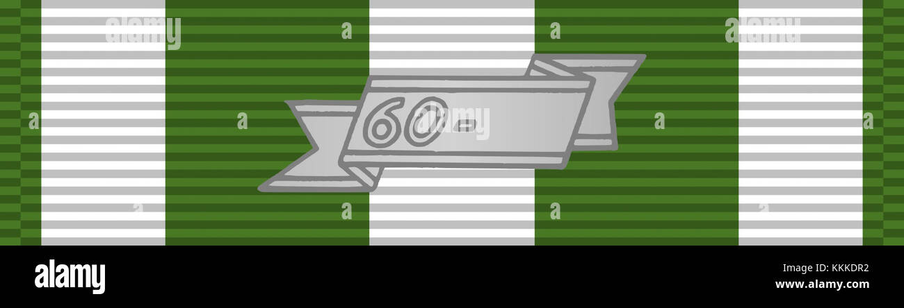Le ruban de la médaille de campagne du Vietnam avec le fermoir de 60 jours est une décoration militaire décernée aux militaires américains qui ont servi dans la guerre du Vietnam. Le fermoir représente la participation aux opérations de combat dans la région. Banque D'Images