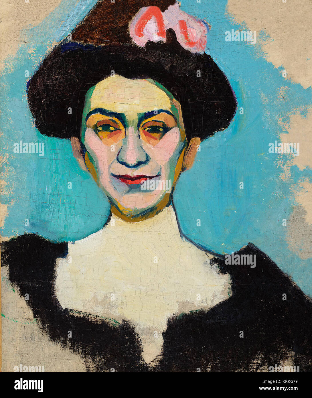 'L.N. Vilkina-Minskaya' est un portrait peint par l'artiste russo-française Sonia Delaunay en 1907. L'œuvre fait partie de la collection MAGMA et met en valeur l'utilisation par l'artiste des couleurs vibrantes et de l'abstraction géométrique. Banque D'Images