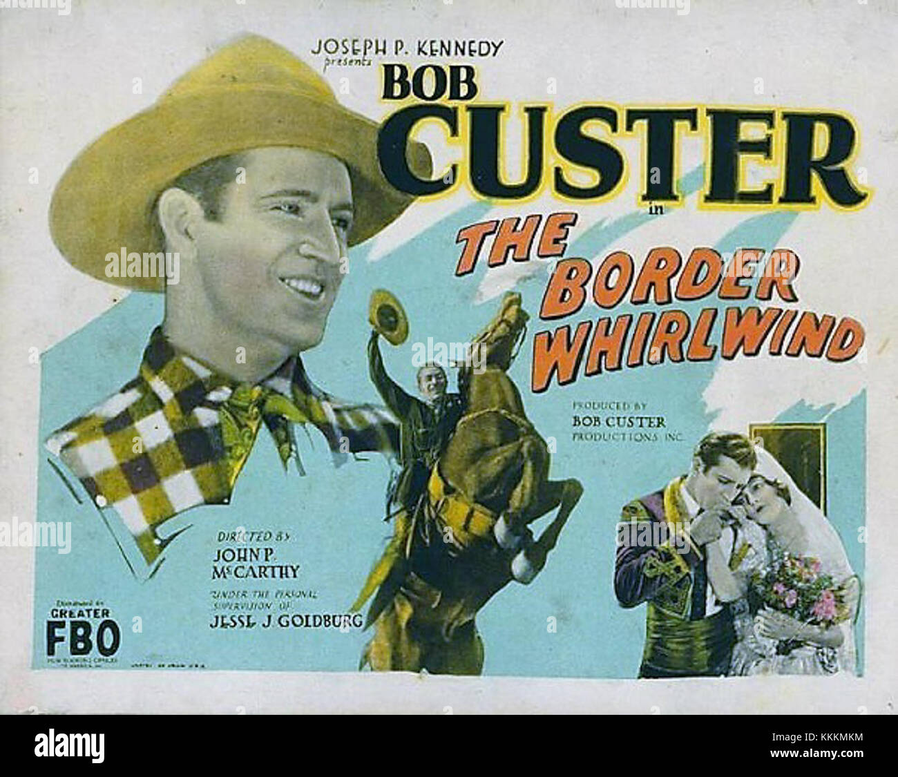 Le film de 1926 'The Border Whirlwind' est un film de genre occidental, avec une affiche promouvant la sortie du film. Le film se concentrait probablement sur des thèmes frontaliers et la culture occidentale américaine. Banque D'Images