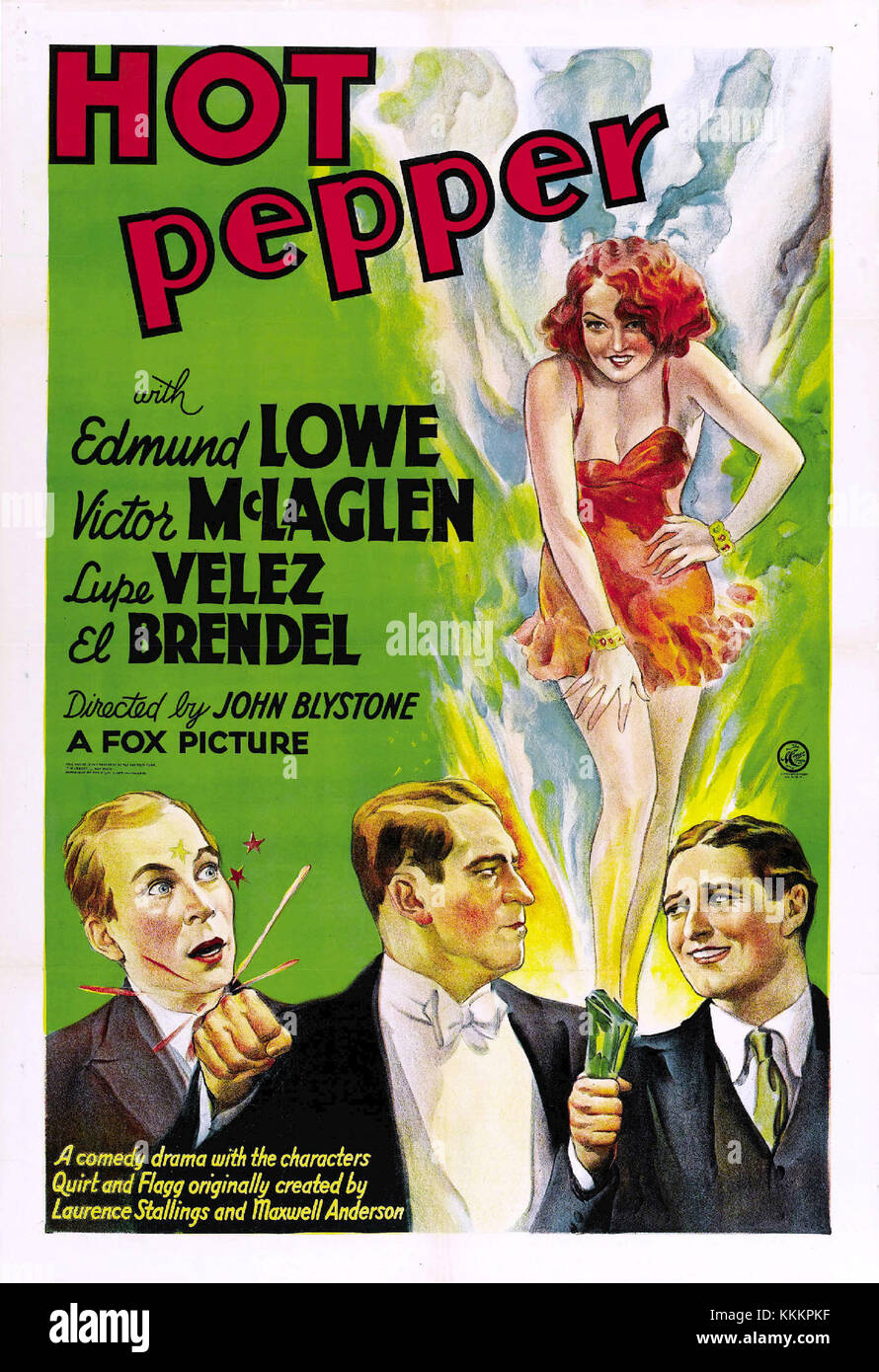 Hot Pepper est un film de 1933 qui entre probablement dans le genre comique. Des détails supplémentaires sur sa parcelle ou sa production seraient nécessaires pour fournir une description complète. Banque D'Images