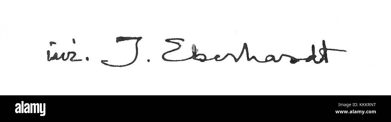 La signature de Julian Eberhardt, datant de 1928, est un document historique important, offrant un aperçu de la vie et des œuvres de cet individu au début du XXe siècle. Banque D'Images