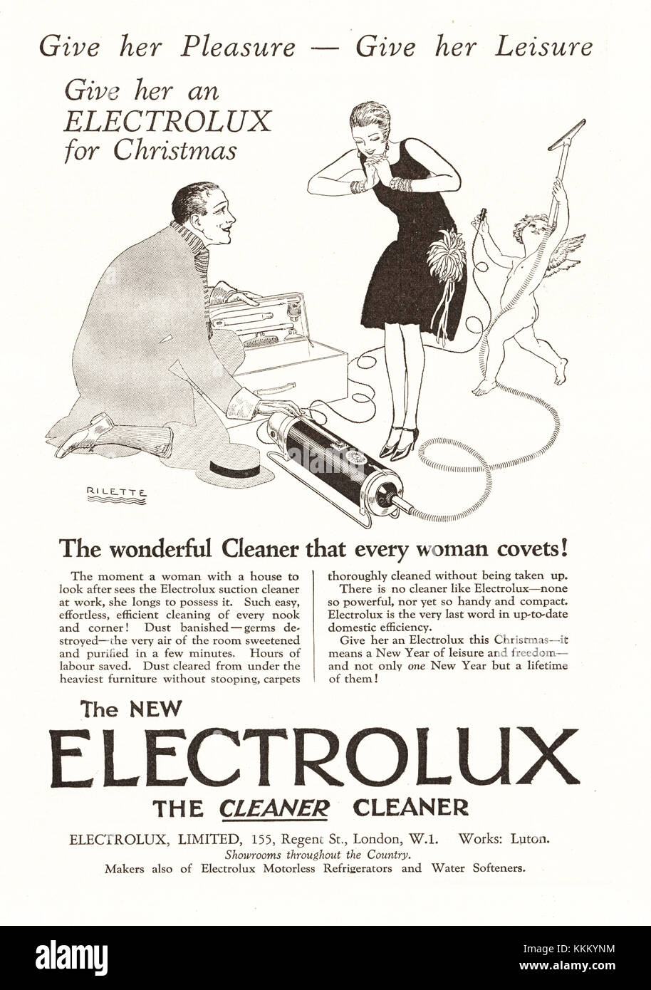 1927 Magazine BRITANNIQUE Electrolux Hoover Annonce Banque D'Images