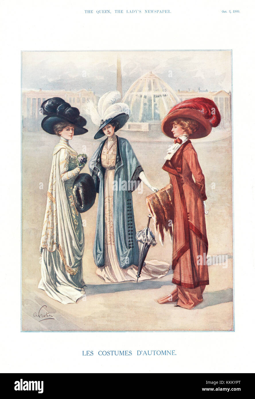1909 UK Women's magazine de mode automne Banque D'Images
