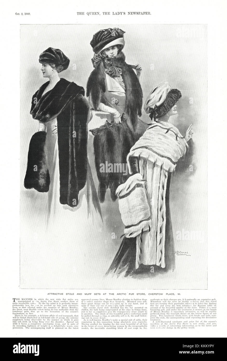 1909 UK Women's magazine de mode automne Banque D'Images
