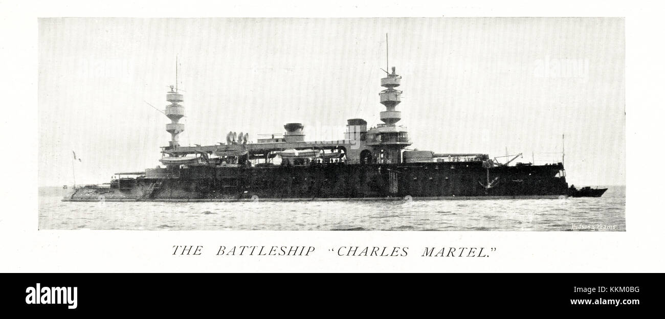 1897 cuirassé français Charles Martel Banque D'Images