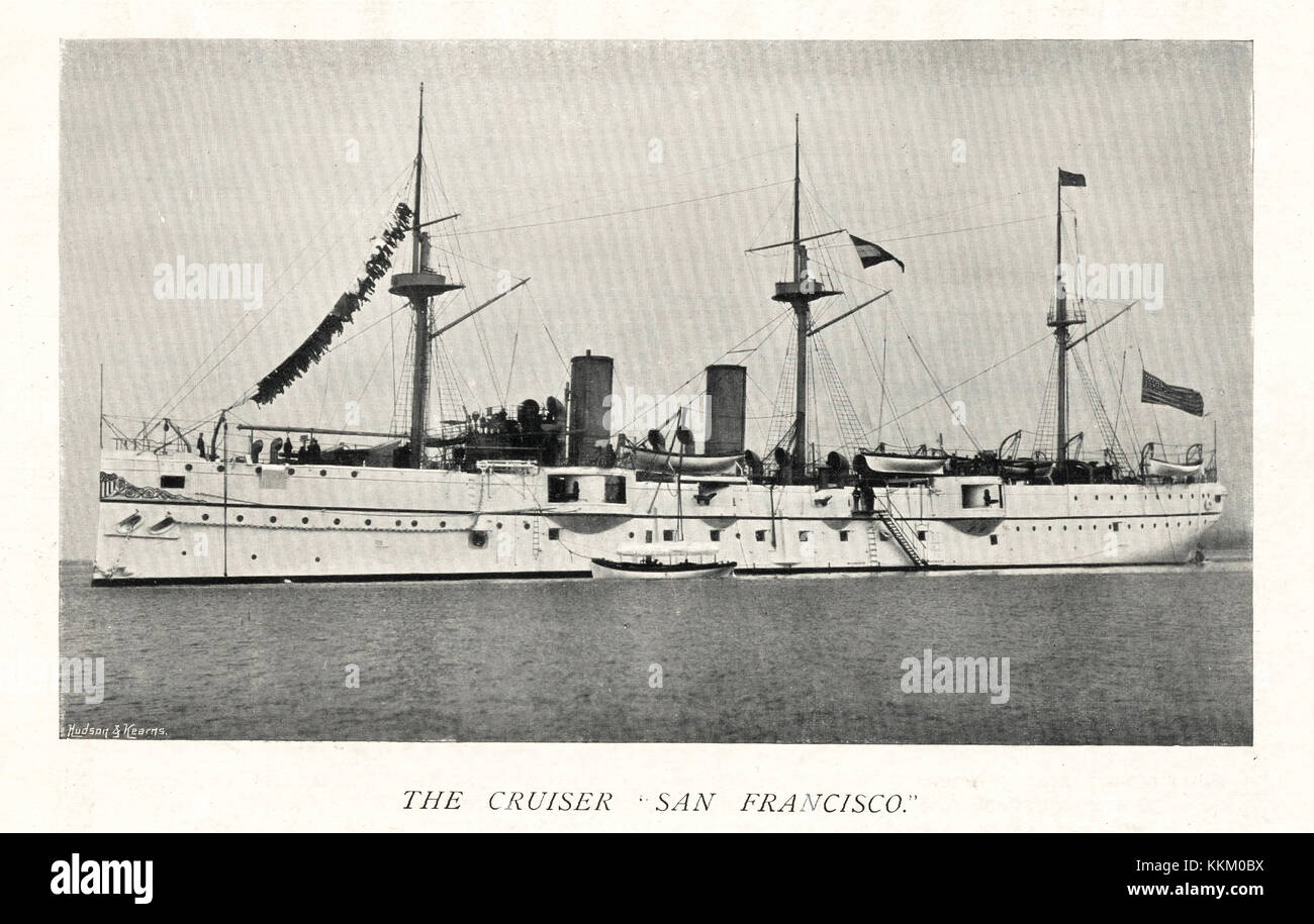 1897 United States Cruiser San Francisco Banque D'Images