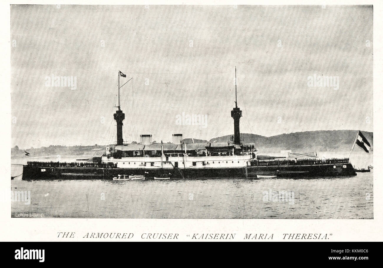 1897 Austrian Cruiser Kaiserin Maria Theresia Banque D'Images