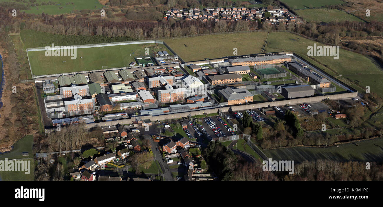 Vue aérienne de la prison HMP Hindley Banque D'Images