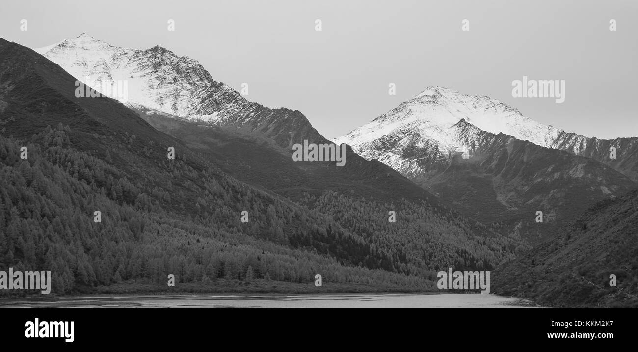 Le mont siguniang dans le Sichuan, en Chine. mt. siguniang est célèbre pour ses beaux paysages. La région est réputée pour être le 'Alpes orientales'. Banque D'Images