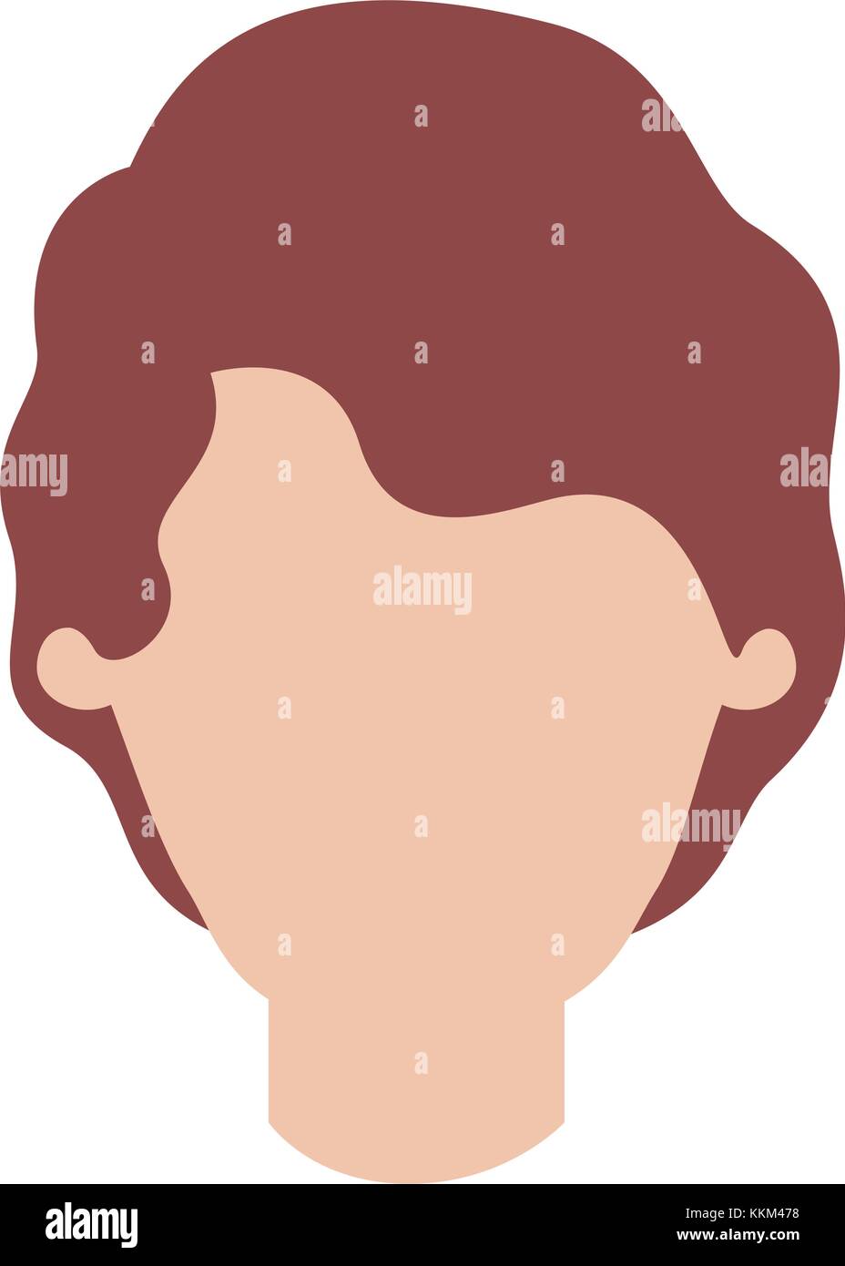 Homme sans visage court avec les cheveux ondulés en silhouette colorée Illustration de Vecteur