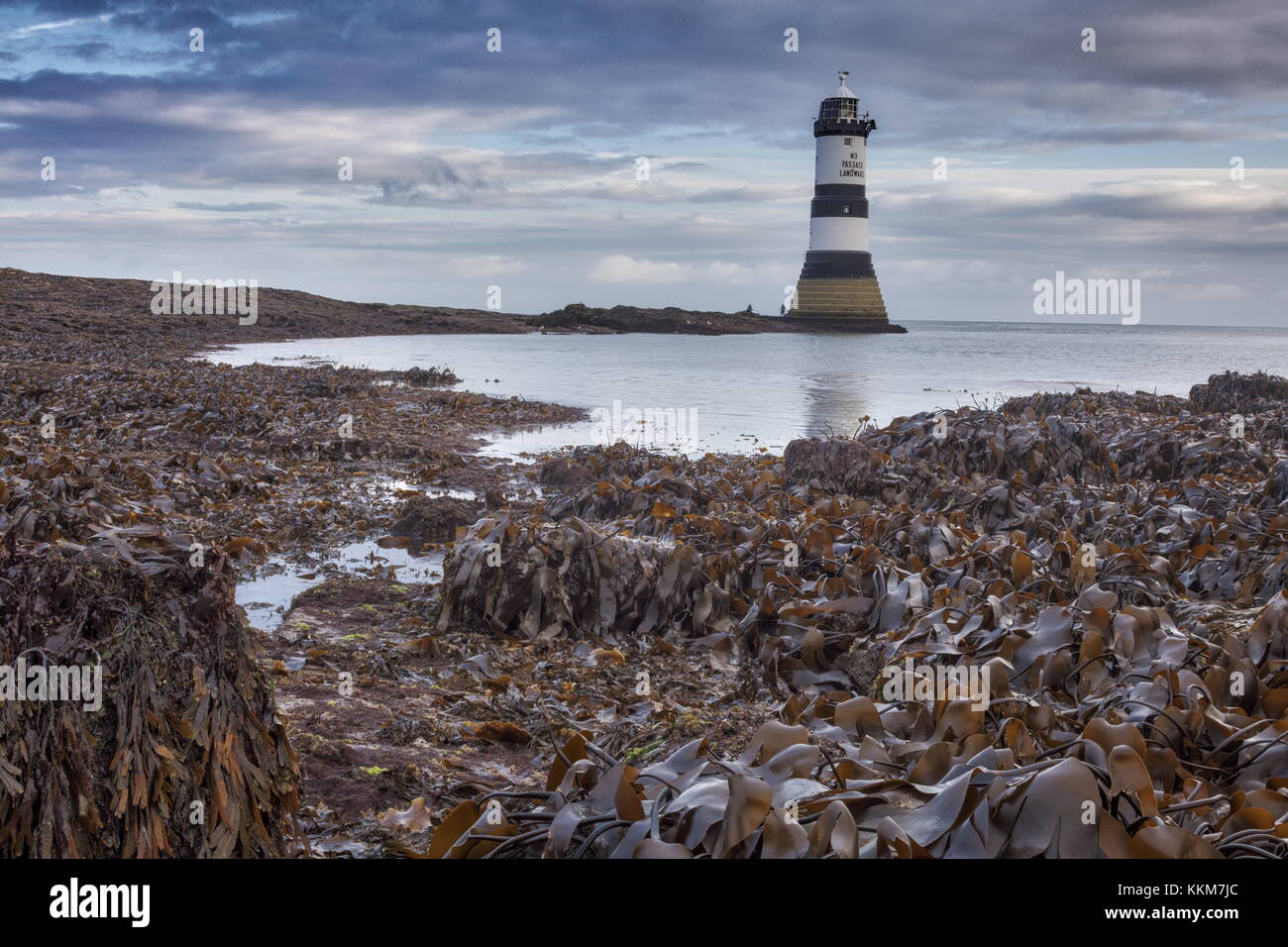 * 1963 : ouverture intégrale du phare, Penmon, à marée basse, à l'aube dans le nord-est de l'Anglesey. Banque D'Images * 1963 : ouverture intégrale du phare, Penmon, à marée basse, à l'aube dans le nord-est de l'Anglesey. Banque D'Images