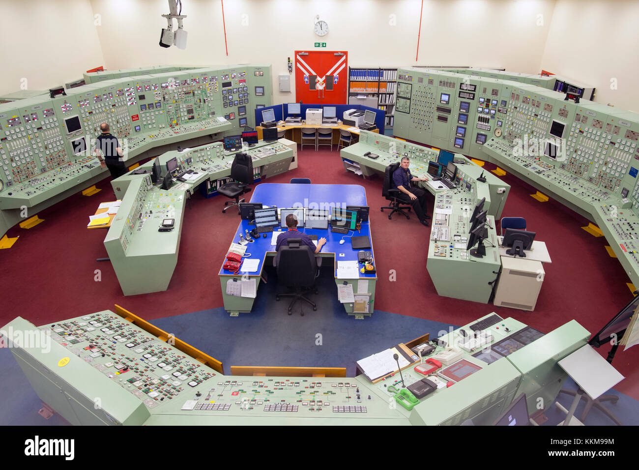 La salle de contrôle à la centrale nucléaire HUNTERSTON B près de West Kilbride, Ecosse. Banque D'Images