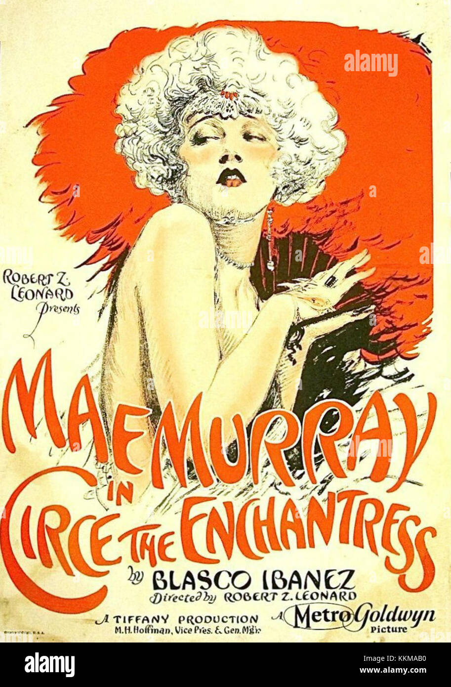 Une affiche promotionnelle pour l'histoire de Circe l'enchanteuse, avec des images vibrantes du personnage mythologique. L’affiche illustre les pouvoirs magiques de Circé et son rôle dans la mythologie grecque. Banque D'Images