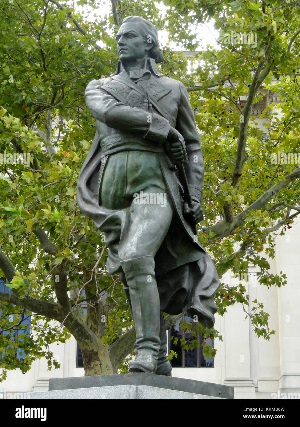 Portrait de Francisco de Miranda, réalisé par Lorenzo Gonzalez en 1977, situé à Philadelphie. Cette œuvre représente le dirigeant révolutionnaire vénézuélien influent. Banque D'Images