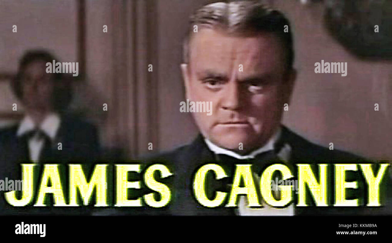 Cette bande-annonce met en vedette James Cagney dans son rôle du film 'Love me or Leave Me.' Le film est connu pour sa représentation de personnages complexes et la forte performance de Cagneyâ€™dans un rôle dramatique. Banque D'Images