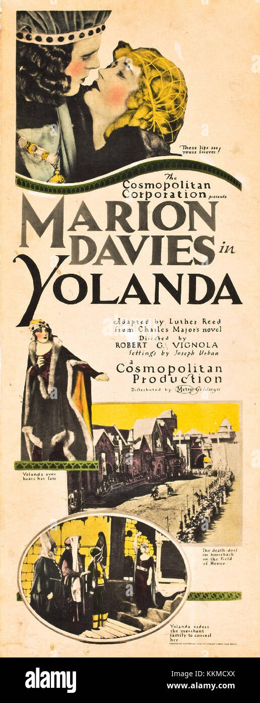 Cette affiche présente Yolanda, une personne ou un personnage représenté dans une œuvre promotionnelle, possiblement liée à un film, un événement ou une campagne. Banque D'Images