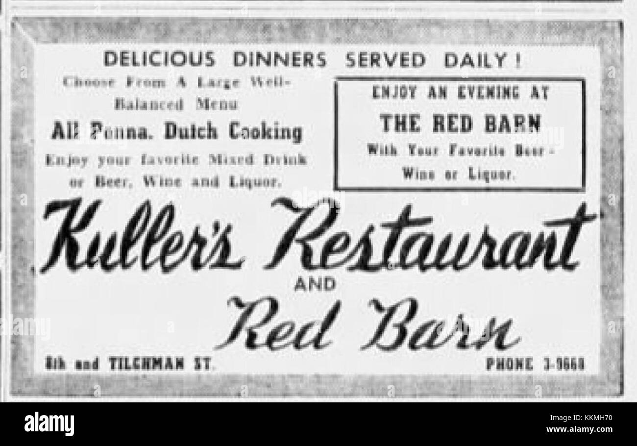 1950 - Kellers - Red Barn - 24 Jun MC - Allentown PA Banque D'Images