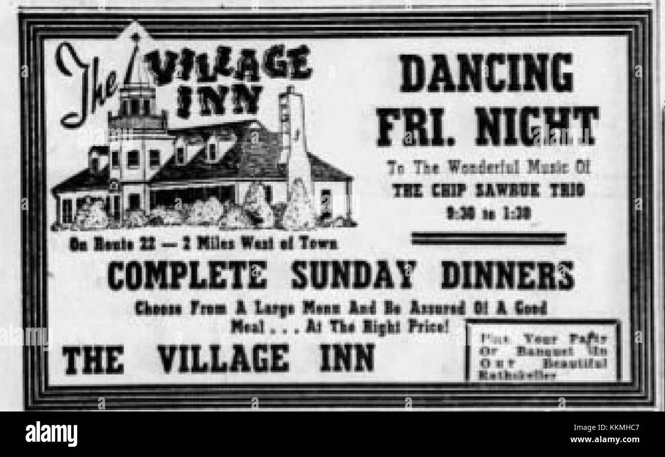 1949 - Village Inn - 18 février MC - Allentown PA Banque D'Images