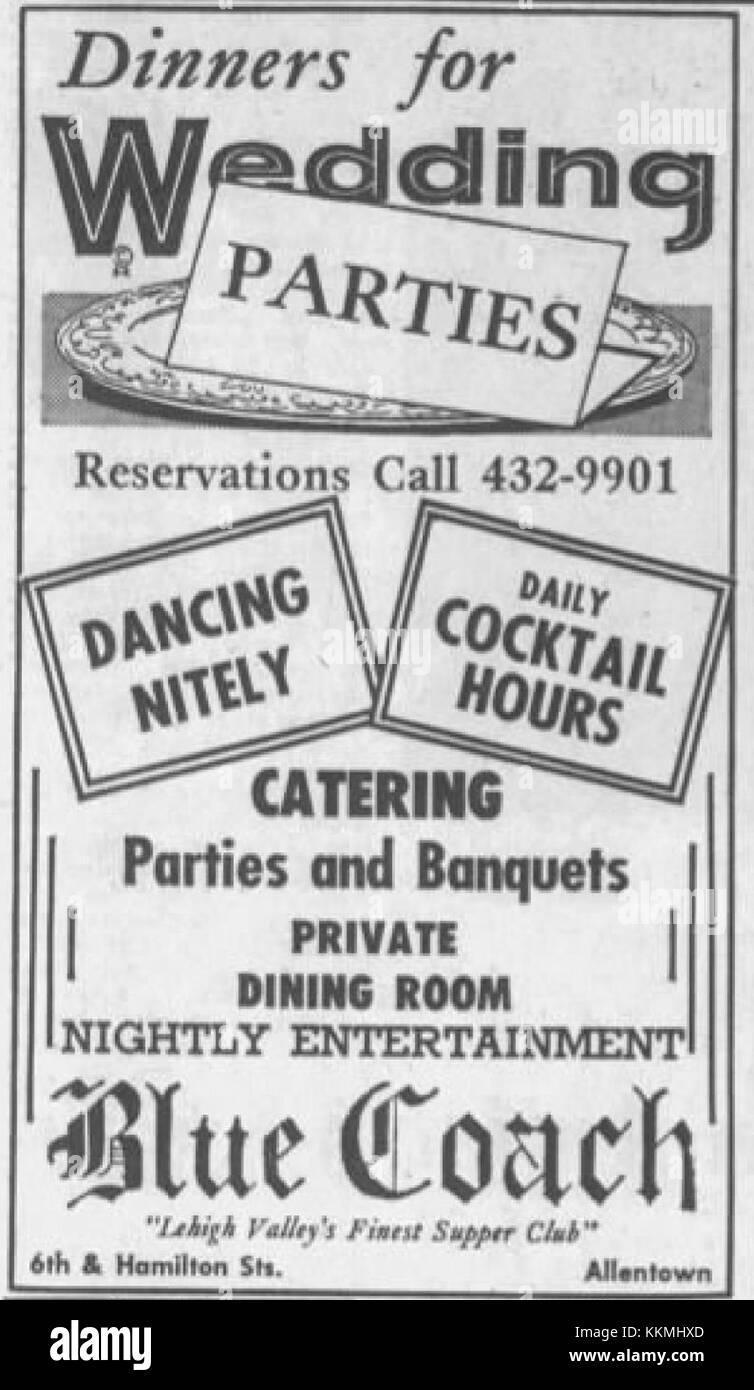 Le 14 octobre 1962, le Blue Coach, une compagnie d'autobus, était impliqué dans un service à Allentown (Pennsylvanie), offrant probablement des services de transport aux passagers de la région. Banque D'Images